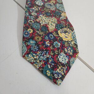 Liberty of London Red floral 100% Silk Tie